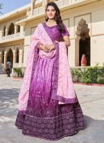 Chinnon Purple Wedding Wear Embroidery Work Lehenga Choli